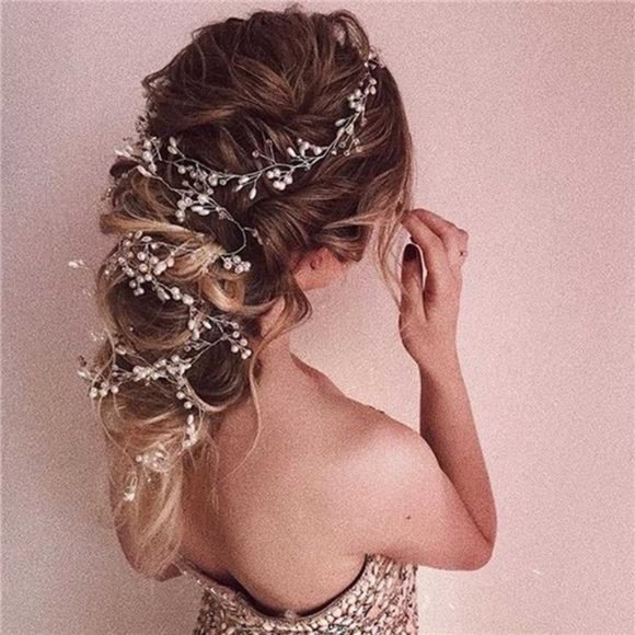 GENBREE Wedding Hair Vine Rhinestone Bridal Hair Piece Silver Wedding Hair Vines main image 7